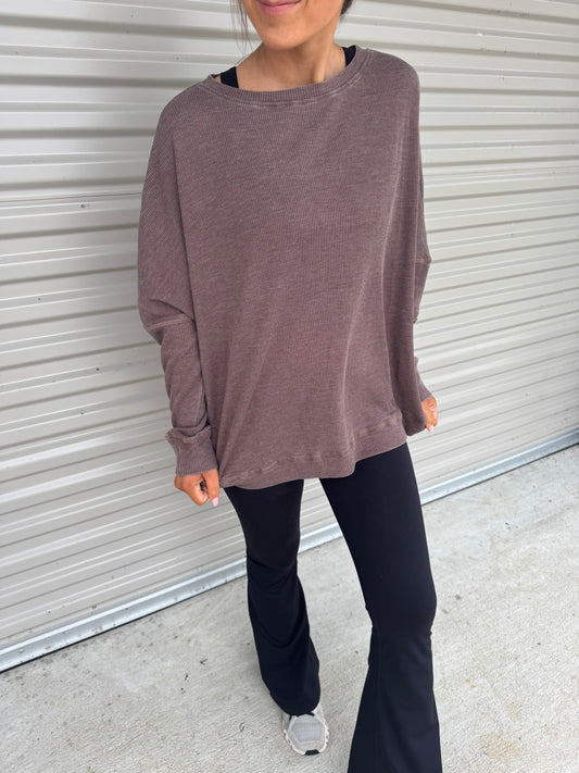 Waffle Ribbed Pullover