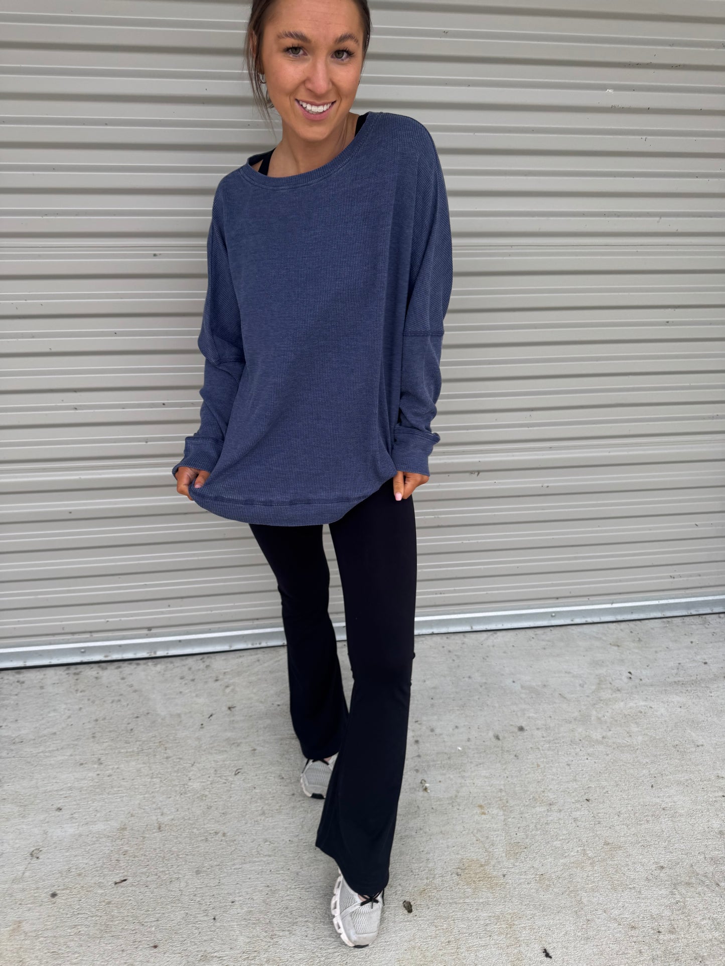 Waffle Ribbed Pullover