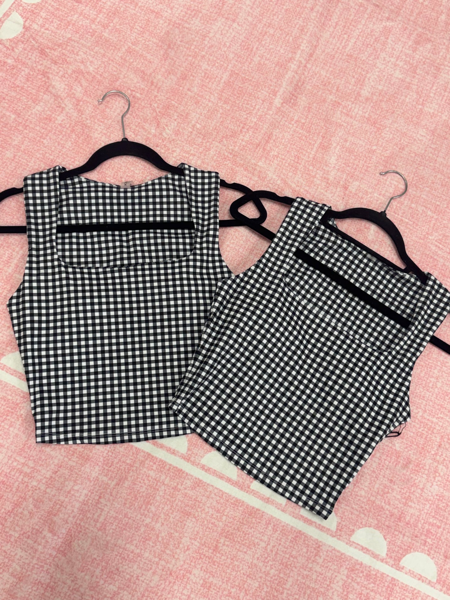 Gingham fitted tank ￼