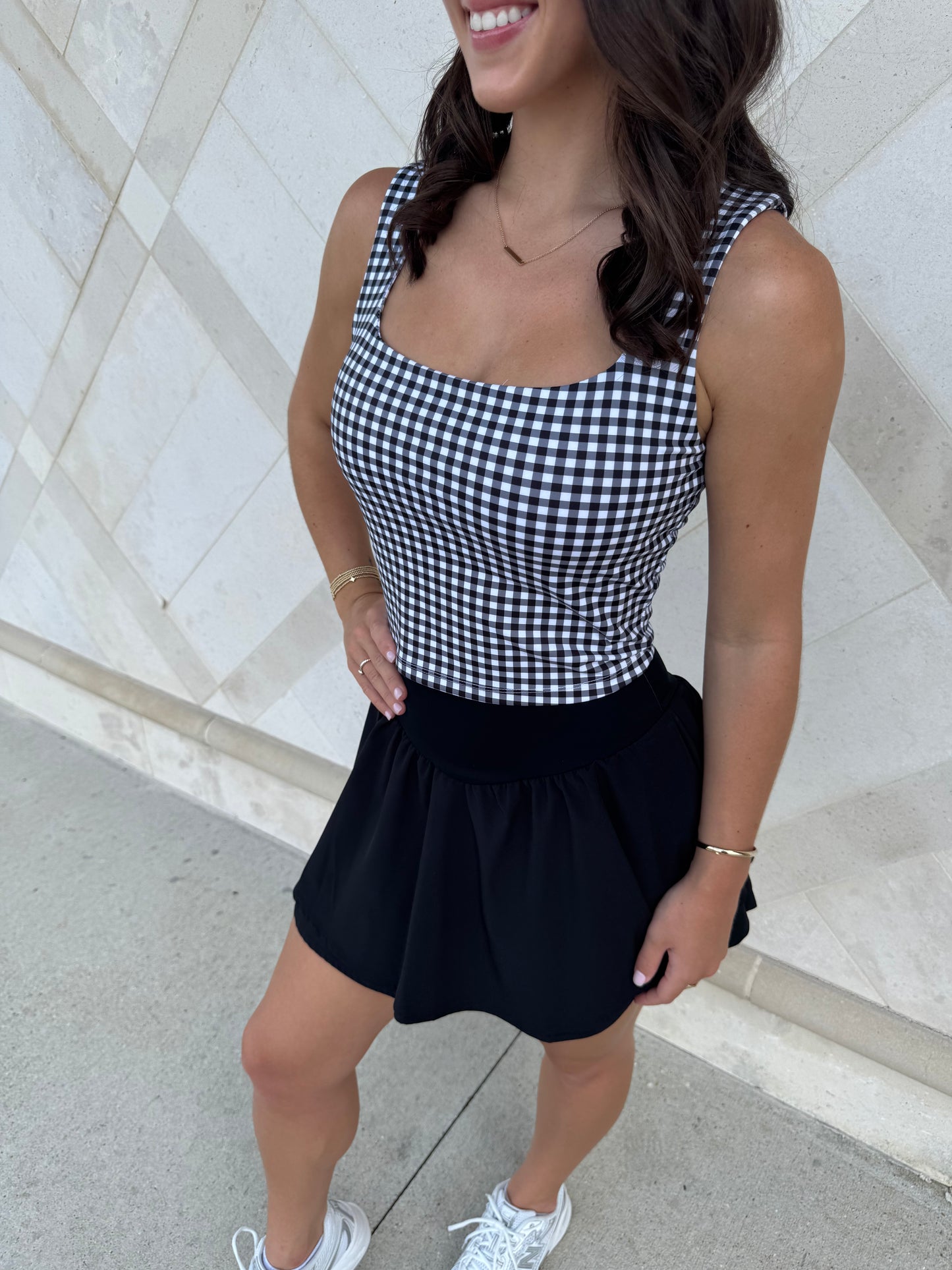 Gingham fitted tank ￼