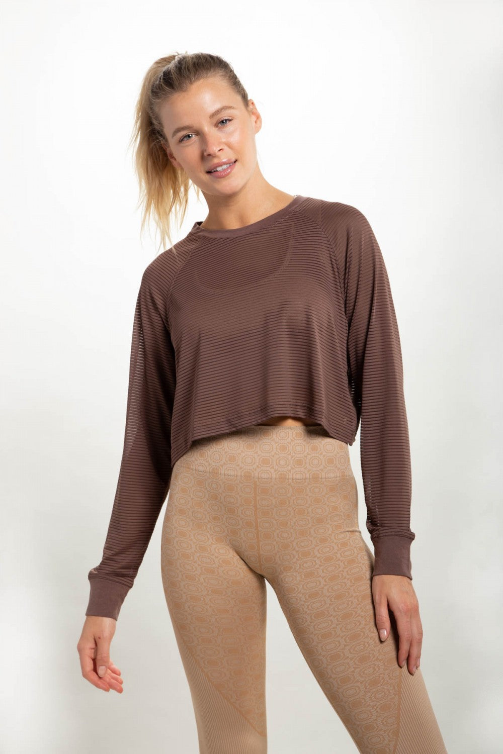 Mesh Long Sleeve Crop